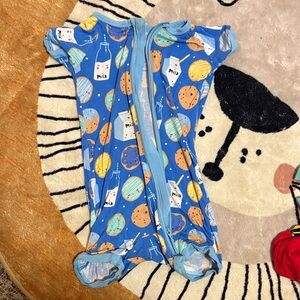 Little Sleepies Blue Milk and Cookie Kids Footie